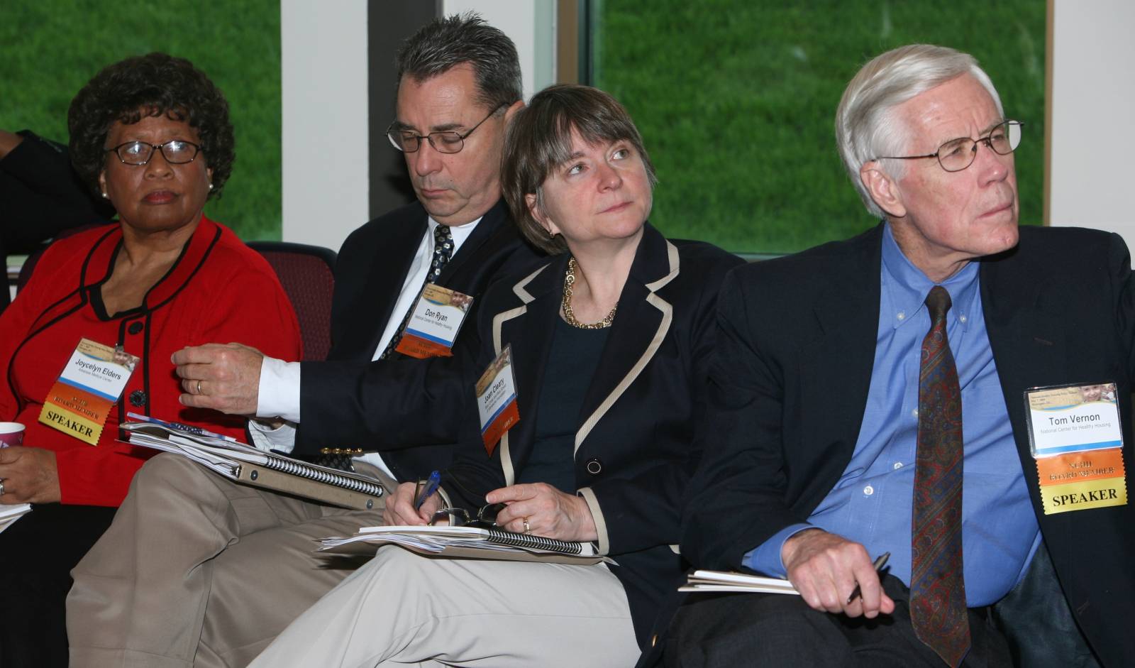 Dr. Joycelyn Elders, Don Ryan, Joan Cleary, and Tom Vernon