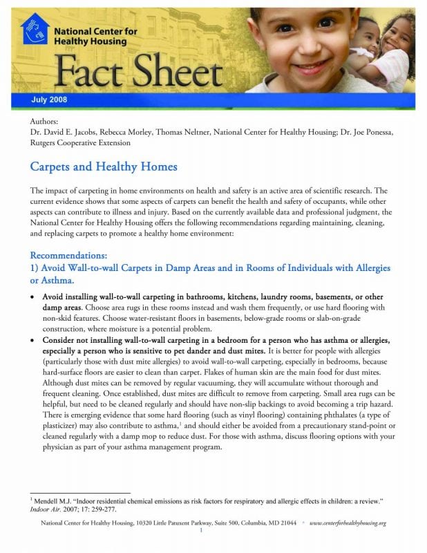 Carpets and Healthy Homes