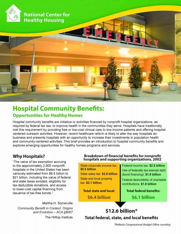 Hospital Community Benefits: Opportunities for Healthy Homes