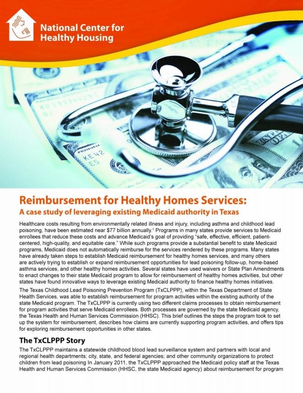 Reimbursement for Healthy Homes Services: A Case Study of Leveraging Existing Medicaid Authority in Texas