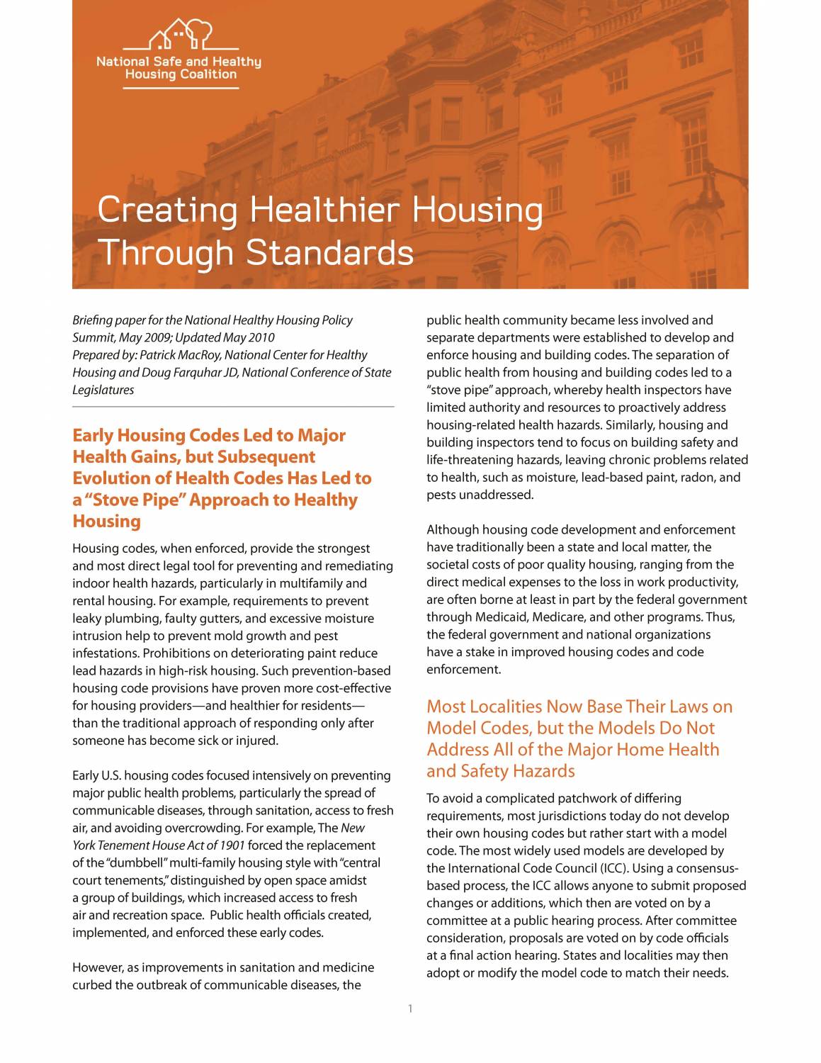 Creating Healthier Housing through Standards