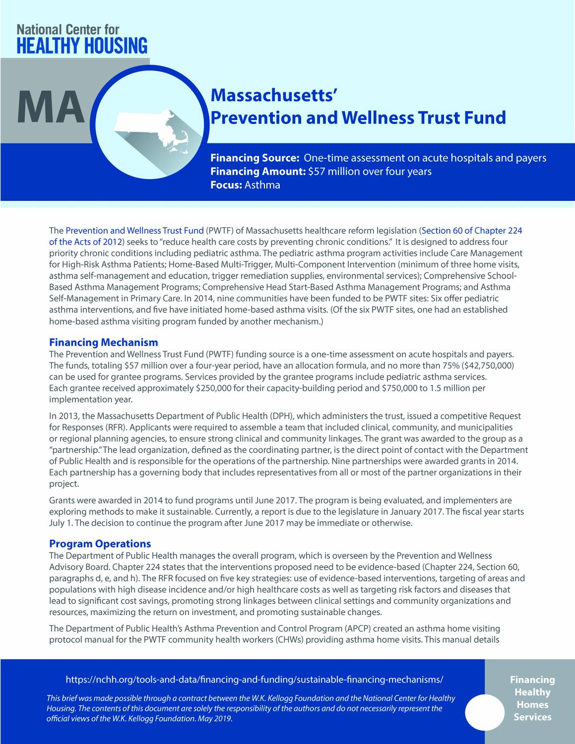 Sustainable Financing Mechanisms – Massachusetts’ Prevention and Wellness Trust Fund