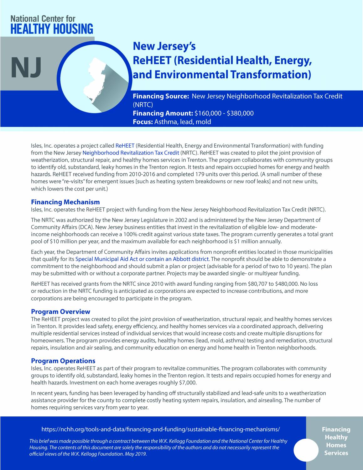 Sustainable Financing Mechanisms: New Jersey's ReHEET