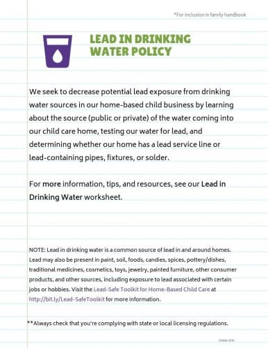 Lead-Safe Toolkit: Lead In Drinking Water | NCHH