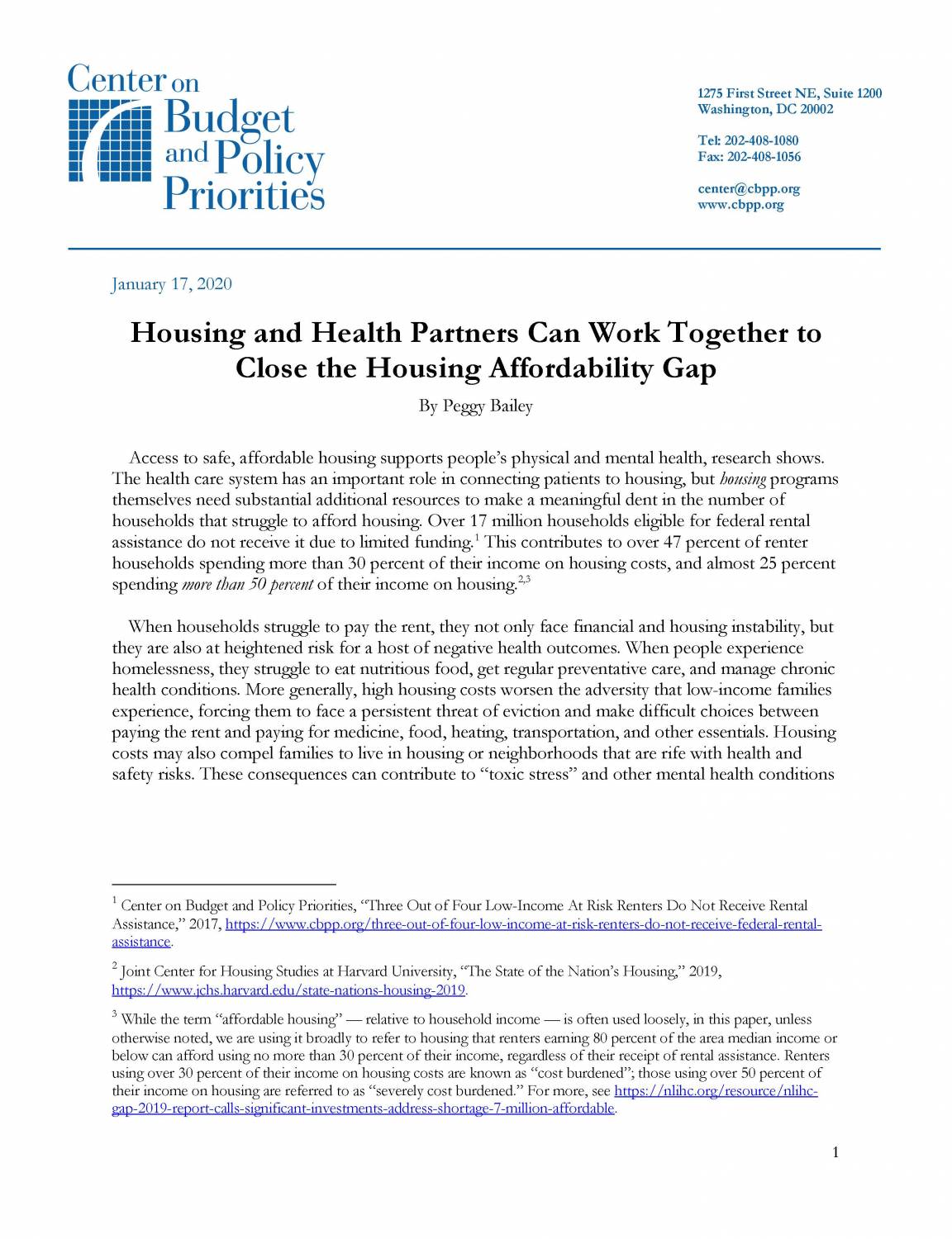 Housing and Health Partners Can Work Together to Close the Housing Affordability Gap