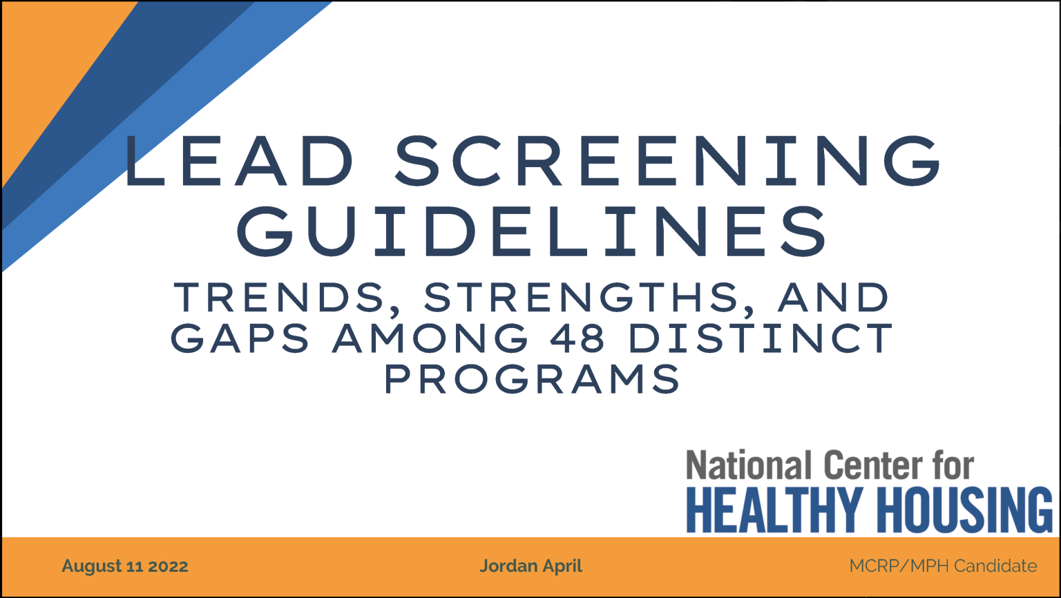 Presentation: Lead Screening Guidelines: Trends, Strengths, and Gaps ...