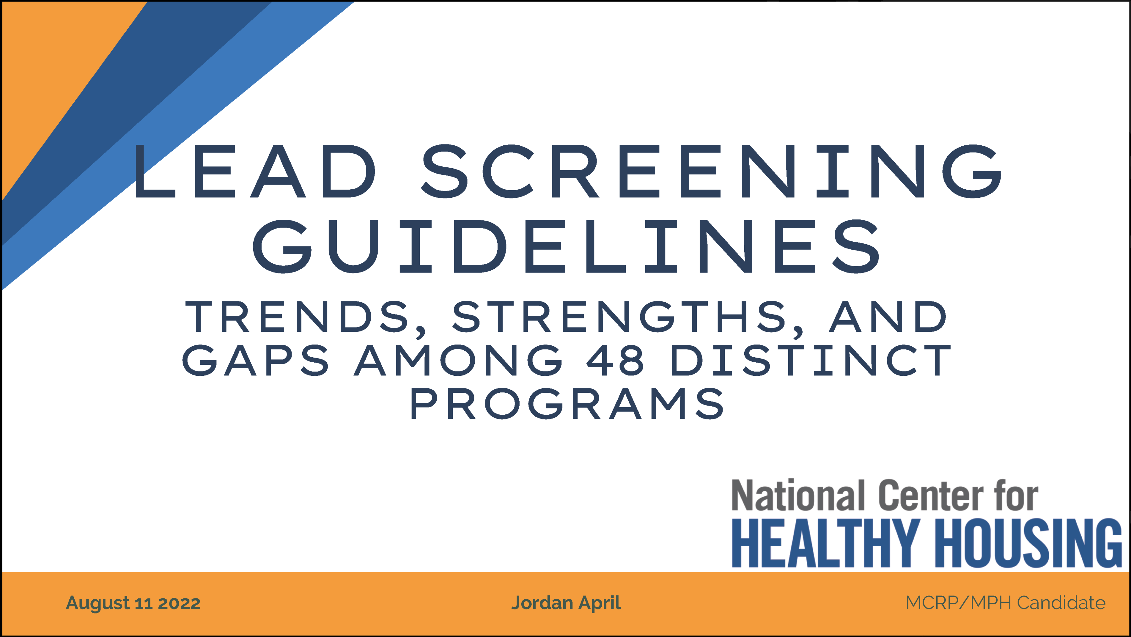 Lead Screening Guidelines [PowerPoint]