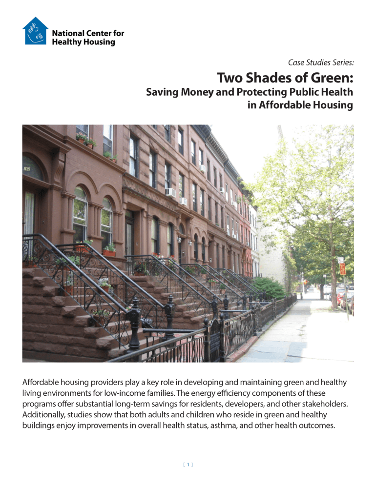 Case Study Two Shades of Green Saving Money and Protecting Public