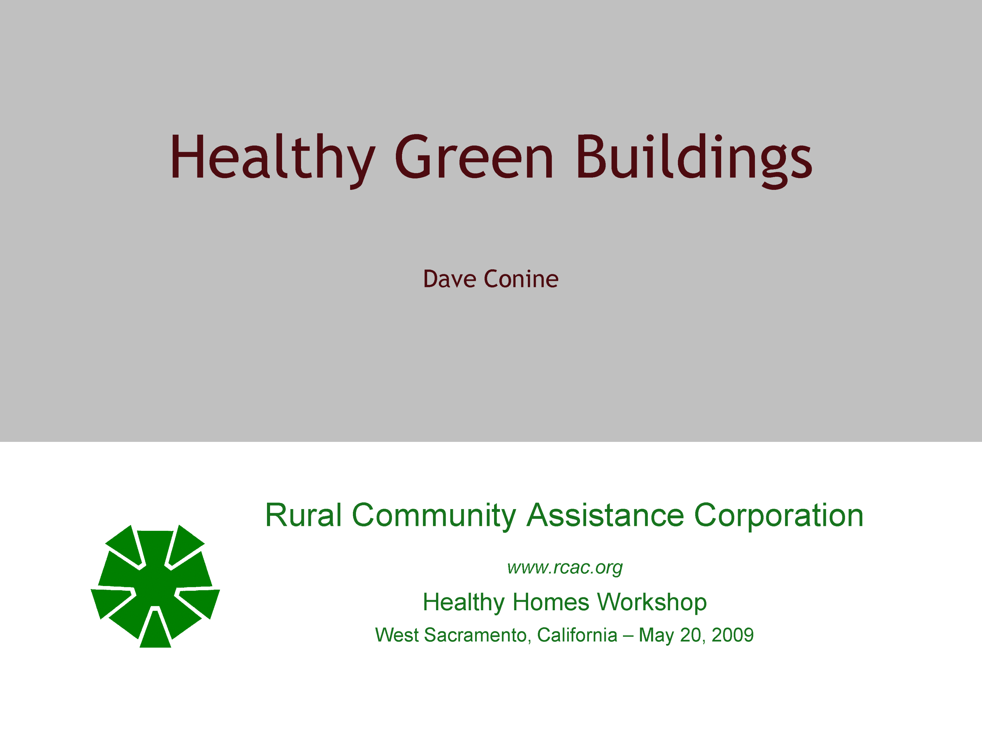 Presentation: Healthy Green Buildings