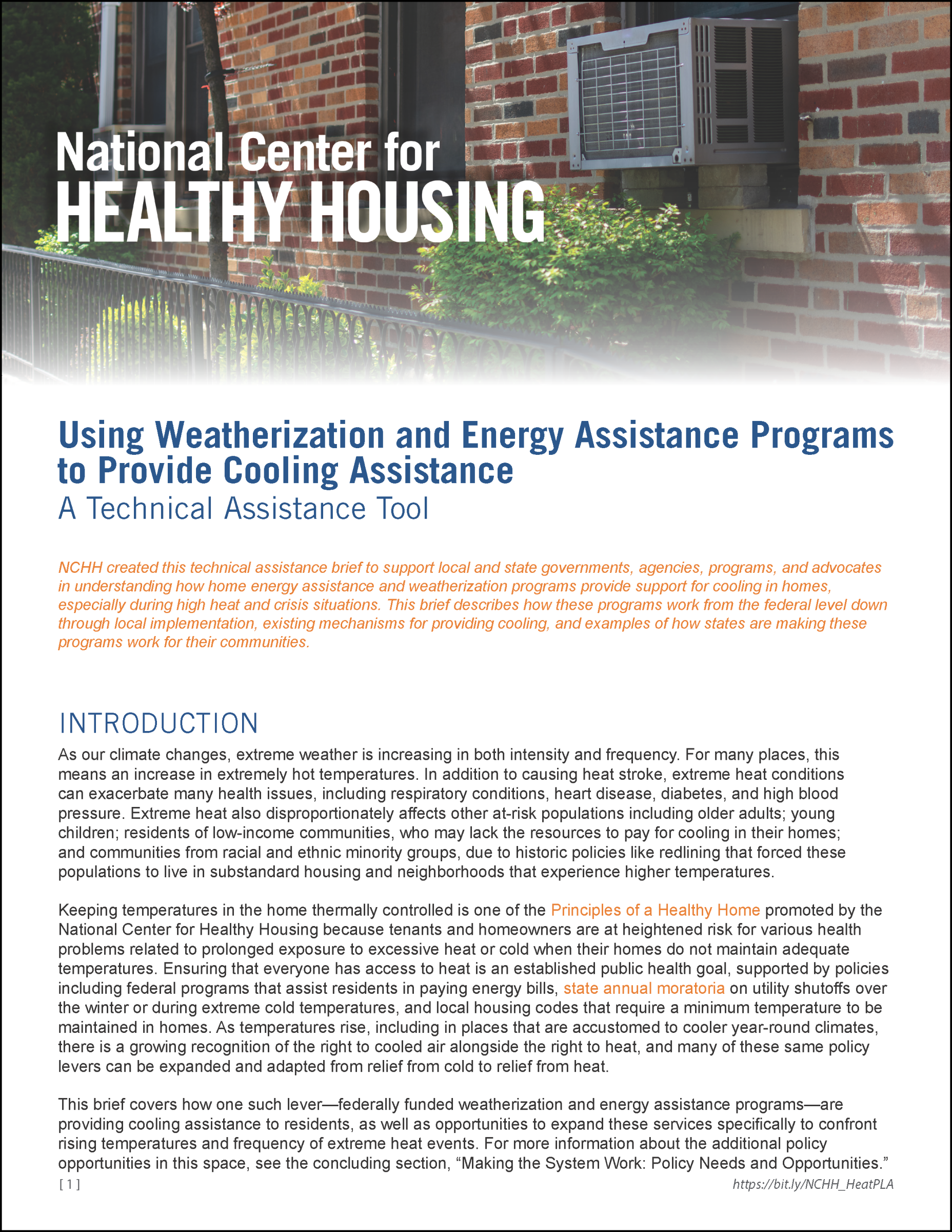 Using Weatherization and Energy Assistance Programs to Provide Cooling Assistance