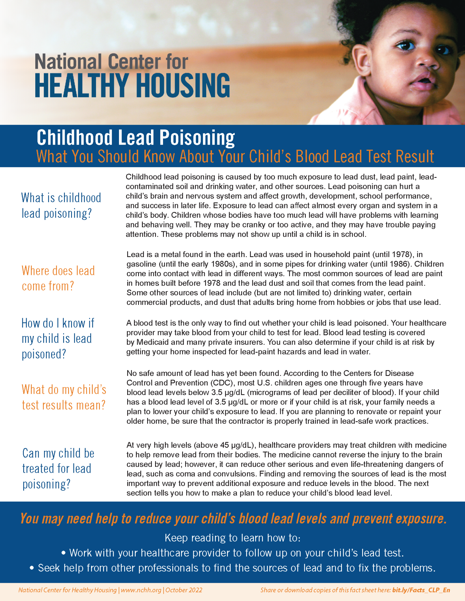 Fact Sheet: Childhood Lead Poisoning: What You Should Know About Your ...