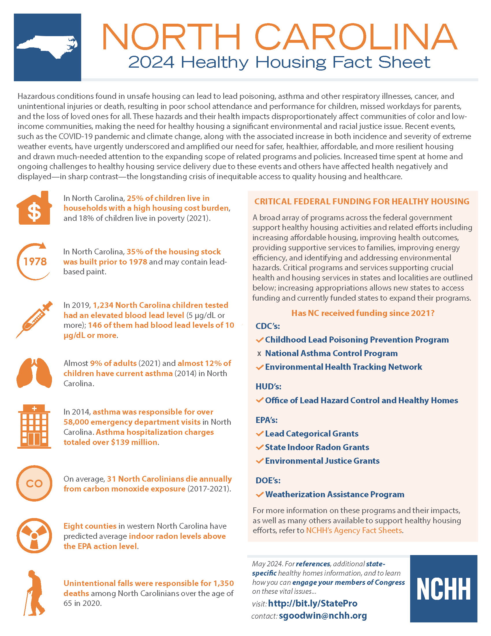 Fact sheet describing the overall environmental health of the state of North Carolina.