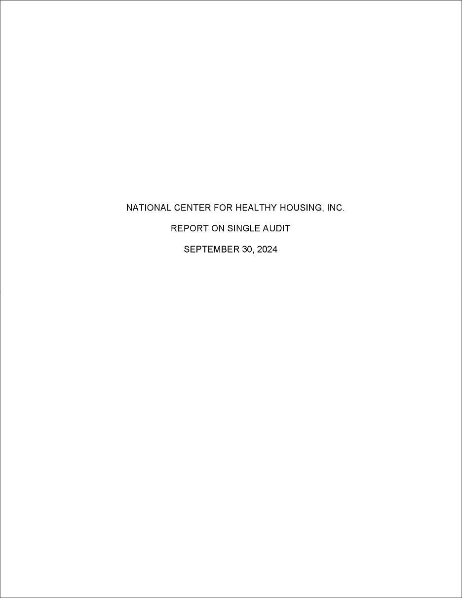 National Center for Healthy Housing's and Healthy Housing Solutions' Financial Statements Report for the 2023-2024 Fiscal Year